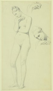 Estudios para la figura de Stratonice, c.1834-40 (lápiz sobre papel) de Jean Auguste Dominique Ingres
