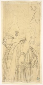 Estudio para el vestido y las manos de Madame Moitessier de Jean Auguste Dominique Ingres