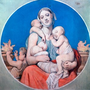 Estudio para el vitral en la Capilla Saint Ferdinand, 1833 de Jean Auguste Dominique Ingres