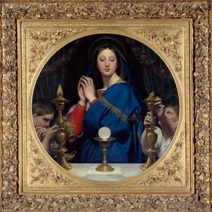 La virgen adorando la hostia de Jean Auguste Dominique Ingres