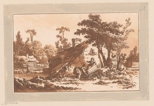 Niños jugando en una granja de Jean Baptist Leprince