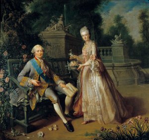 Luis Jean Marie de Borbón, Duque de Penthièvre (1725-1793) y su hija Louise Adelaide (1753-1821) que se convirtió en Duquesa de Orleans y esposa de Luis Felipe II de Orleans, llamado Felipe Igualdad (1747-1793) de Jean Baptiste Charpentier