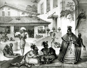 Interior de una casa de Cigganos, de "Voyage Pictoresque et Historique au Bresil".