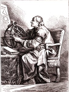 El astrónomo.1878 (Grabado) de Jean Baptiste (after) Le Prince