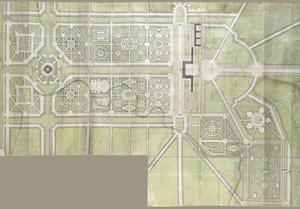 Diseño para el palacio y parque de Strelna, 1717 de Jean Baptiste Alexandre Le Blond