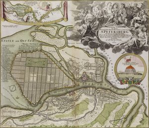 Mapa del plan maestro de San Petersburgo de Jean Baptiste Alexandre Le Blond