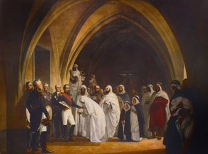 El presidente republicano-príncipe Luis Napoleón (1808-1873) libera a Abd el Kader, castillo de Amboise, 16 de octubre de Jean Baptiste Ange Tissier