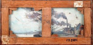 Paisaje con una fábrica junto al Sena, reverso de El Sena, c.1867