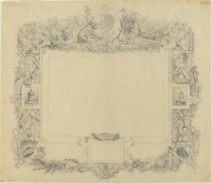 Diseño para un borde con un retrato del Barón Cuvier de Jean Baptiste Arnout