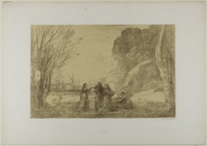 Una Familia en Terracina de Jean Baptiste Camille Corot