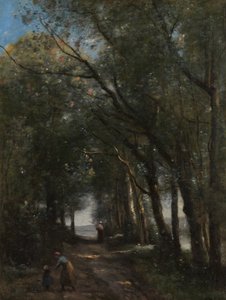 Un camino entre los árboles de Jean Baptiste Camille Corot