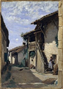 Una calle de pueblo: Dardagny, 1852, 1857 o 1863 de Jean Baptiste Camille Corot