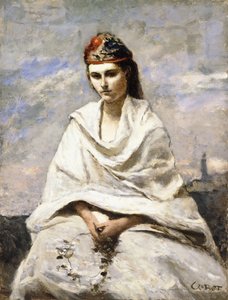 Un joven griego con un chal blanco de Jean Baptiste Camille Corot
