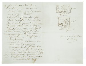 Carta autógrafa al pintor paisajista y político Charles Le Roux, París, 29 de enero de 1855 de Jean Baptiste Camille Corot