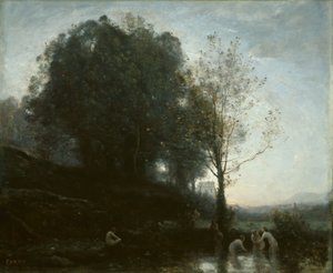 Las ninfas del baño y el niño de Jean Baptiste Camille Corot