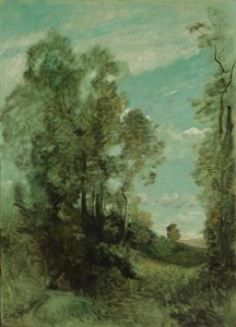 Paisaje arbolado (mañana) de Jean Baptiste Camille Corot