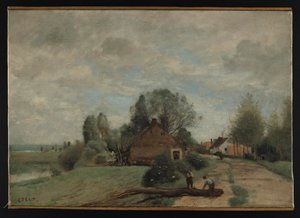 Corot - La Route aux Bûcherons, Arleux-du-Nord, 1871, NMW A 24958 de Jean Baptiste Camille Corot