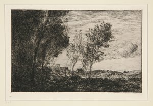Dans les Dunes: souvenir du bois de la Haye (En las dunas: memoria de los bosques de La Haya) de Jean Baptiste Camille Corot
