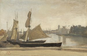 Dunkerque, barcos de pesca amarrados al muelle de Jean Baptiste Camille Corot