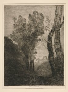 Alrededores de Roma (Cerca de Roma) de Jean Baptiste Camille Corot