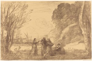 Familia en Terracina, 1871 de Jean Baptiste Camille Corot