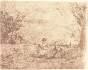 Niños de la Granja de Jean Baptiste Camille Corot