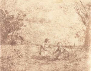 Niños de la granja, 1853 de Jean Baptiste Camille Corot