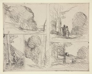 Cinco bocetos: 1. Le Jardin de P?ricl?s (El jardín de Pericles) 2. L de Jean Baptiste Camille Corot