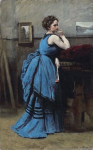 La dame en bleu  La dame en bleu Lady in Blue de Jean Baptiste Camille Corot