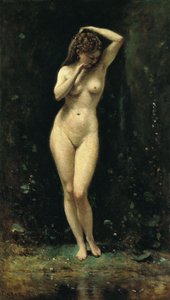 En francés:  Le Bain de Diane (La Fontaine) Baño de Diana (La Fuente) de Jean Baptiste Camille Corot