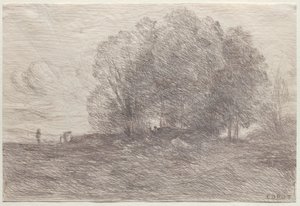 Grupo de árboles, 1858 de Jean Baptiste Camille Corot