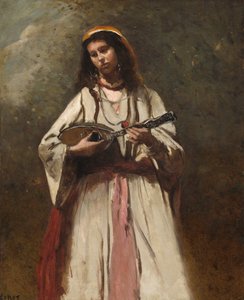 Gitana con Mandolina de Jean Baptiste Camille Corot