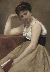Lectura interrumpida, c.1870 de Jean Baptiste Camille Corot