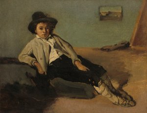 Niño Campesino Italiano de Jean Baptiste Camille Corot