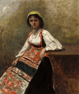 Mujer italiana La Morieri, c. 1872 de Jean Baptiste Camille Corot
