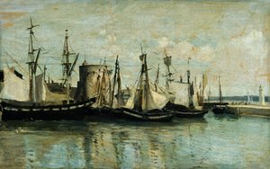 La Rochelle, entrada al dique seco de Jean Baptiste Camille Corot