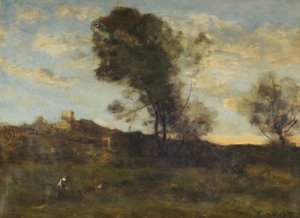 Últimos rayos de sol, c.1870 de Jean Baptiste Camille Corot
