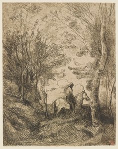 Le grand cavalier sous bois (El gran jinete del bosque) de Jean Baptiste Camille Corot