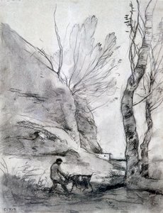 Hombre luchando con una cabra, c1816-1875 de Jean Baptiste Camille Corot