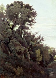 Marino - Árboles y rocas de Jean Baptiste Camille Corot