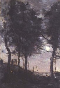 Luz de luna junto al mar de Jean Baptiste Camille Corot