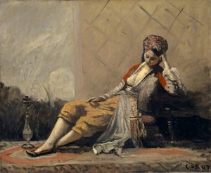 Odalisca, 1871-73 de Jean Baptiste Camille Corot