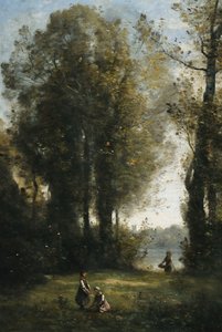 La recolección de margaritas de Jean Baptiste Camille Corot