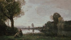 Paisaje del Sena cerca de Chatou de Jean Baptiste Camille Corot