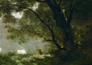Pastor. Recuerdo de Mortefontaine, Francia ... de Jean Baptiste Camille Corot