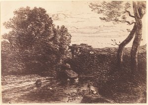 El baño del pastor de Jean Baptiste Camille Corot
