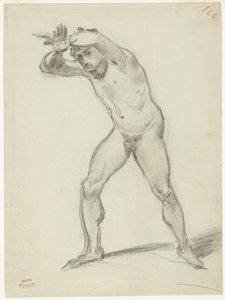 Desnudo masculino de pie de Jean Baptiste Camille Corot