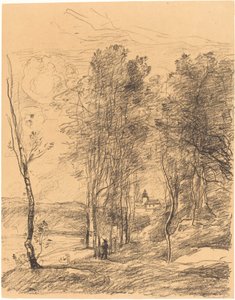 El campanario de St. Nicolas-Lez-Arras (Le Clocher de St. Nicolas-Lez-Arras) de Jean Baptiste Camille Corot