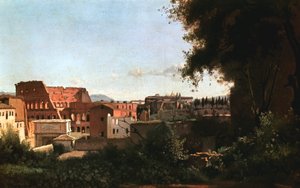 El Coliseo: Vista desde los Jardines Farnese, Roma, 1826 de Jean Baptiste Camille Corot