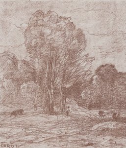 El Lugar de Descanso de las Vacas Le Dormoir des vâches, 1871 de Jean Baptiste Camille Corot